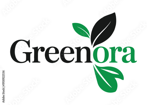 Clean Organic Logo with Dual Leaf Symbol for Eco Brand