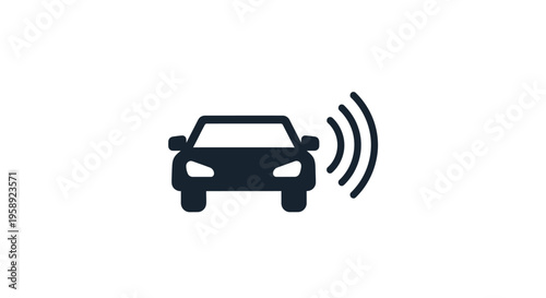Autonomous vehicle illustration showing sensor technology and advanced driver-assistance systems