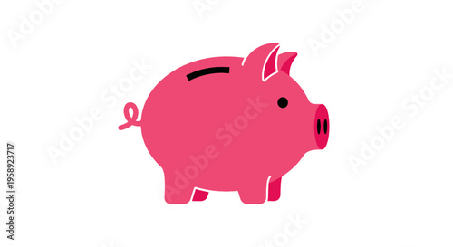 Cartoon Piggy Bank Illustration Depicting Savings, Finance, and Financial Goals