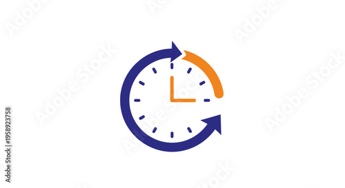 Clock Icon Depicting Time Management, Progress, Efficiency, and Deadline Visual Representation