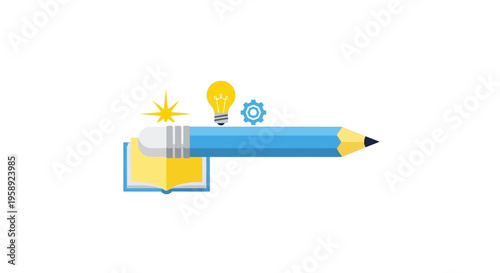 Creative concept visualization of education, idea generation, and innovation process