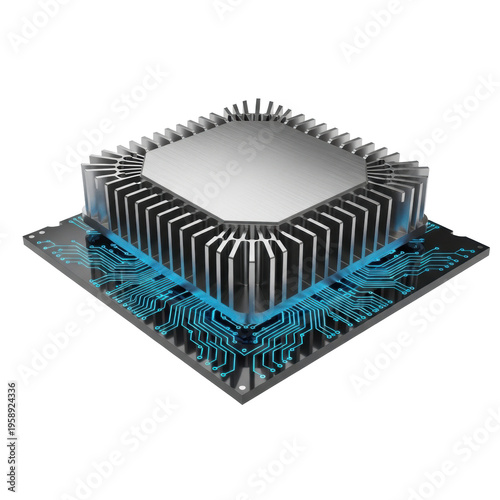 AI neural processor chip isolated