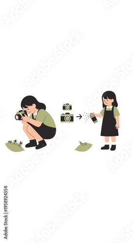 Creative Youngsters Capturing Moments with Cameras and Inspiration