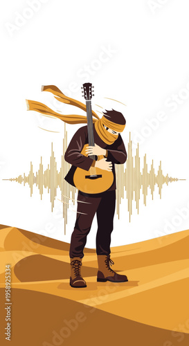 Desert Bard Serenade Under Soundwave Sky