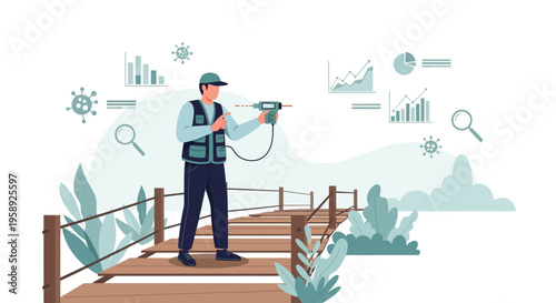 Data Scientist Analyzing Trends Amidst Global Health Concerns