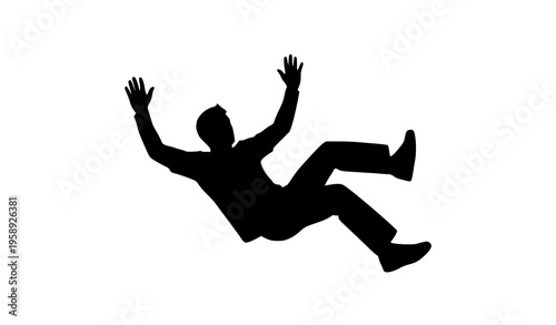 Person falling down silhouette vector isolated accident slip hazard symbol