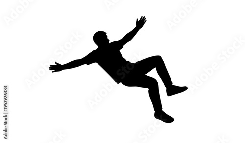 Human slipping and falling silhouette vector isolated safety warning symbol