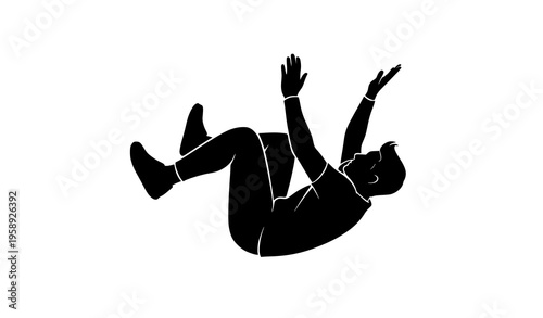 Falling person silhouette vector isolated slip accident danger symbol