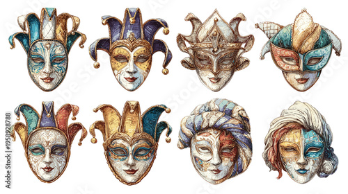 Venetian Carnival Bauta Mask Collection Traditional Designs