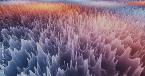 Vibrant Abstract Spiky Landscape with Colorful Gradient.