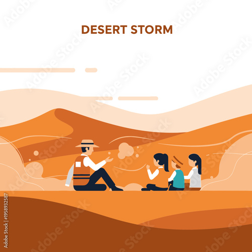 Desert Storm Survival People Seek Shelter From Intense Sandstorm
