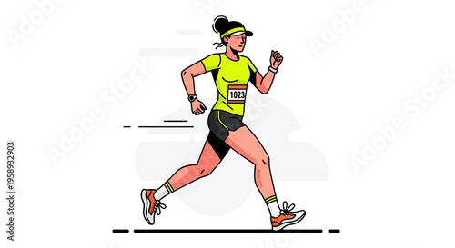 Determined Athlete Racing Towards Fitness Goals And Victory