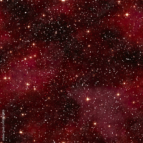 Red starry glitter overlay texture with bright sparkling lights and scattered white dots creating rich cosmic and festive atmosphere full of vibrant energy and depth