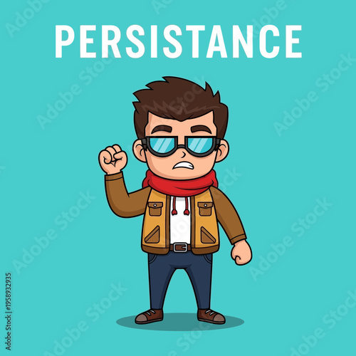Determined Character Demonstrating Unwavering Resolve For Success And Achievement
