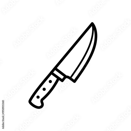 Sharp Kitchen Knife with Wooden Handle for Culinary Uses