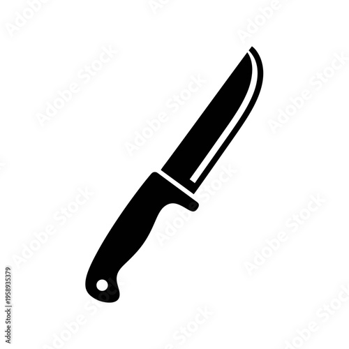 Sharp Kitchen Knife with Black Handle for Culinary and Cooking Use