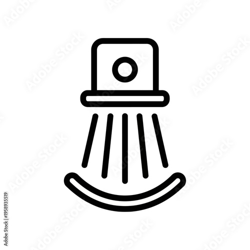 Shower Head Water Spray Icon Illustration for Bathroom Design