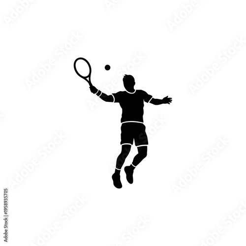 Silhouette of a Female Tennis Player Making an Overhead Shot on Court