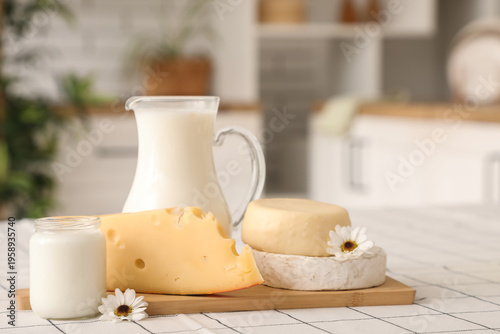 Different fresh dairy produ...