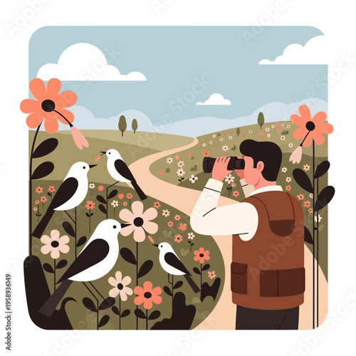 Discovering Avian Wonders In A Vibrant Meadow Landscape