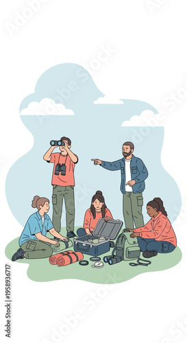 Diverse Group Embarks On Outdoor Adventure Expedition