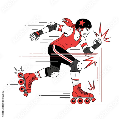 Dynamic Action Shot Of A Person Skating With Intense Focus And Speed