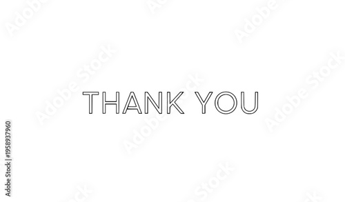 Minimal thank you typography clean sans serif text simple modern vector illustration