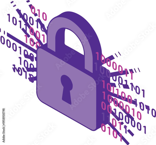 sometric Purple Edge Computing Node Cluster Around Central Cloud Vector