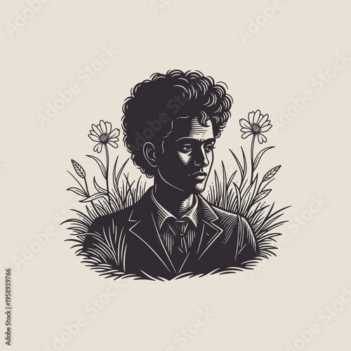 Illustration of a young man.