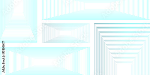 Dark blue abstract background with shining geometric lines. Modern shiny blue rounded square lines pattern. Elegant graphic design. Futuristic technology concept