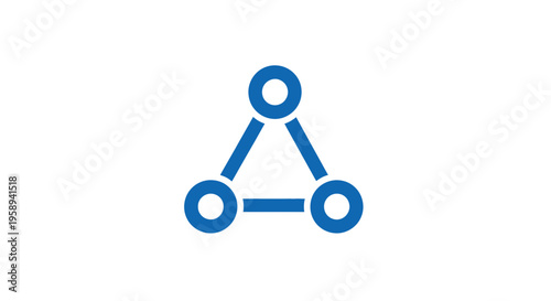 Abstract Blue Geometric Shape Network Connection Symbol
