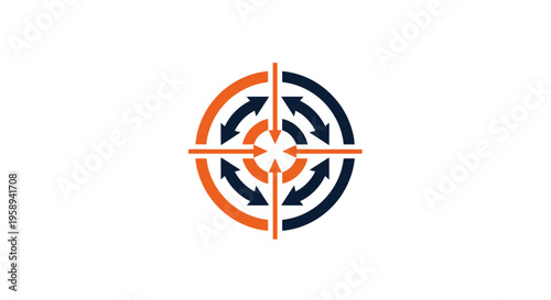 Abstract Circular Arrow Target Graphic