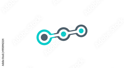 Abstract Connection Symbol With Circles And Lines Modern Design