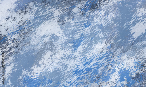 青と白の抽象的な水彩風ペイント背景素材