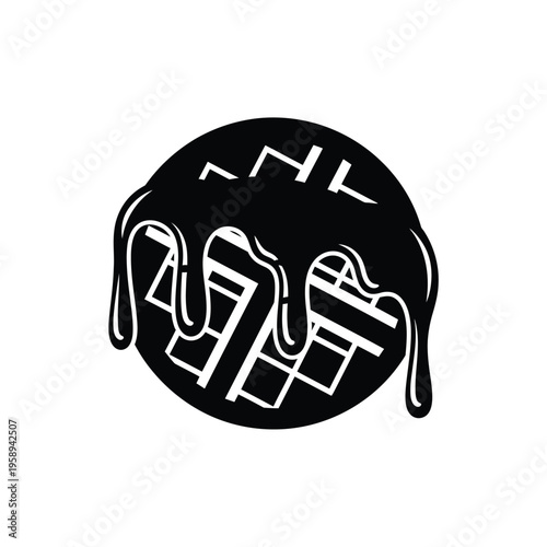 Delicious Waffle with Syrup Drizzle.