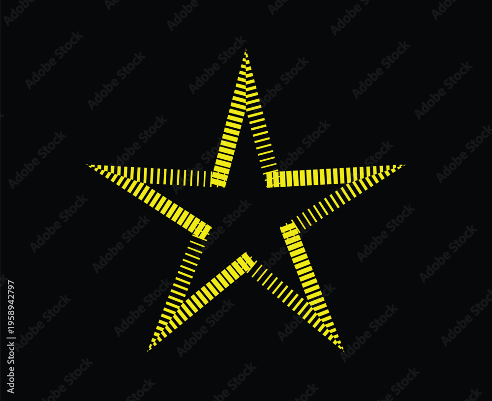 Obraz premium Geometric Pattern Star Decorative Yellow Color Abstract Modern Design Vector Illustration