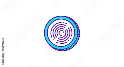 Abstract Fingerprint Symbol Identity Verification Secure Access