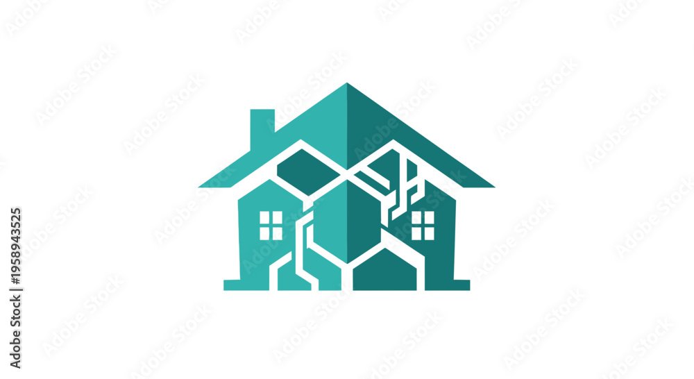 Fototapeta premium Abstract Geometric House Structure Modern Logo Design