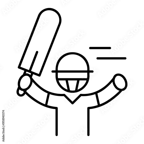 Batsman raising bat