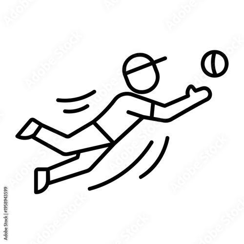 Player diving catch