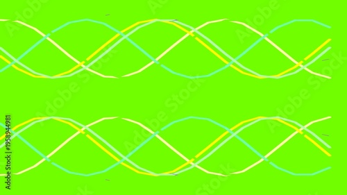 Colorful Neon Light Waves on Pink Background