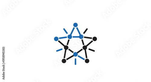 Abstract Geometric Network Connection Symbol Icon Design