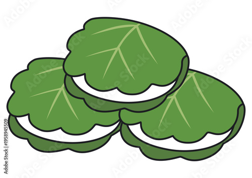 端午の節句 子供の日に使える3個のかしわ餅イラスト