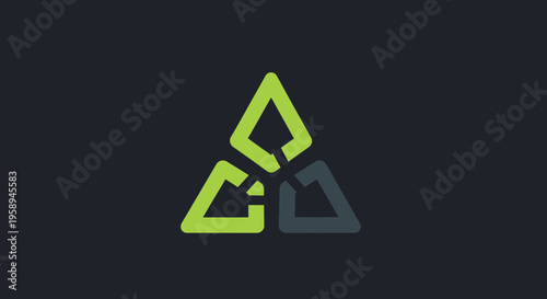 Abstract Geometric Symbol With Interlocking Triangles On Dark Background