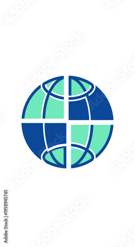 Abstract Globe Icon Representing Global Connections And Technology