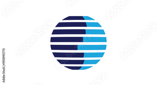 Abstract Globe Stripes Graphic Minimalist Design