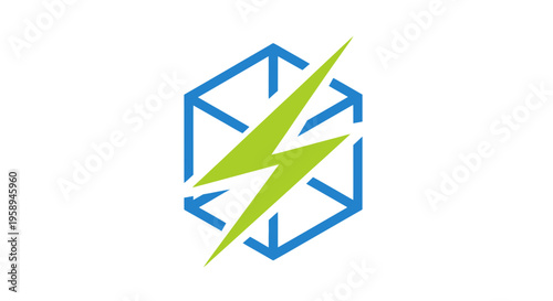 Abstract Hexagonal Energy Bolt Symbol For Technology And Innovation