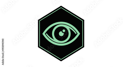 Abstract Hexagonal Eye Symbol Insight Vision Graphic