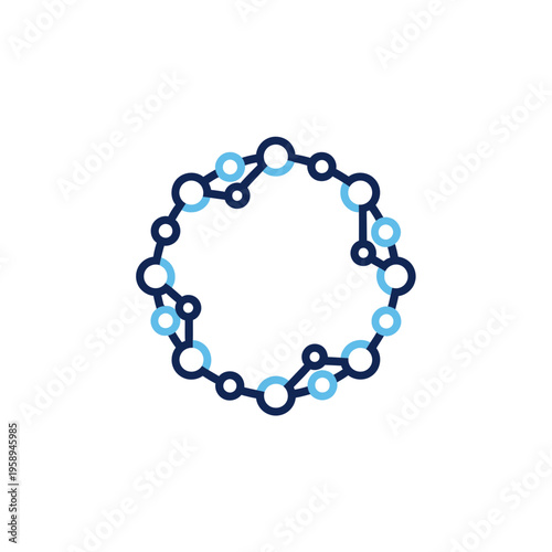 Abstract Molecular Network Structure Circle Design