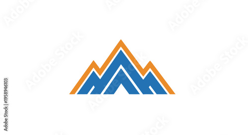 Abstract Mountain Peaks Modern Logo Design